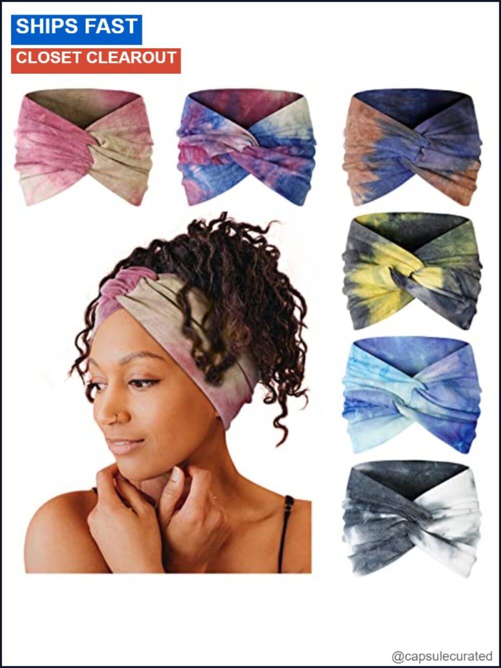 Wide Turban Headbands 6 Pack Polyester Bohemian Hair Accessories